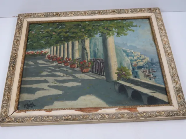 vecchio quadro dipinto a mano di MARIO BOFFA HOTEL CAPPUCCINI AMALFI ? COSTIERA