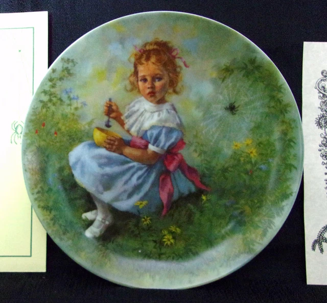 Vintage Mother Goose Series "Little Miss Muffet" Collector Plate W/ Coa  #13951