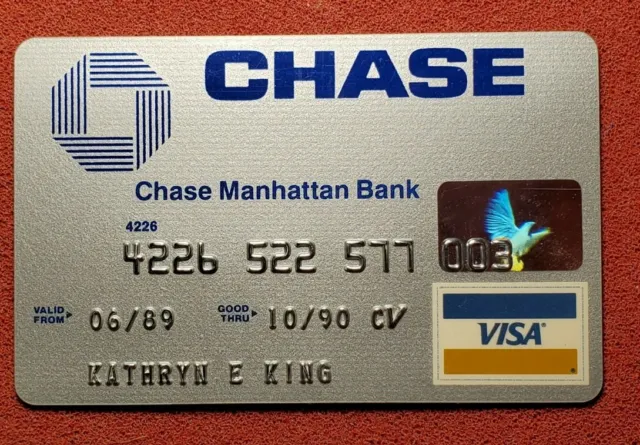 Chase Manhattan Bank Visa Credit Card exp 1990. cc1631