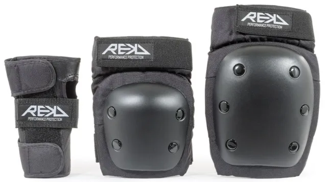REKD Heavy Duty Triple Pad Set Black Protective Safety Set