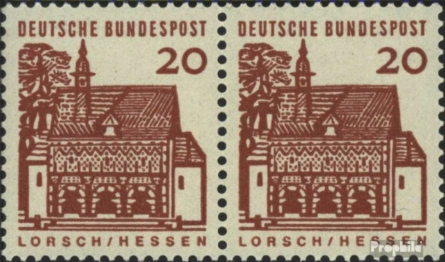 BRD 456 waagerechtes Paar gestempelt 1964 Bauwerke