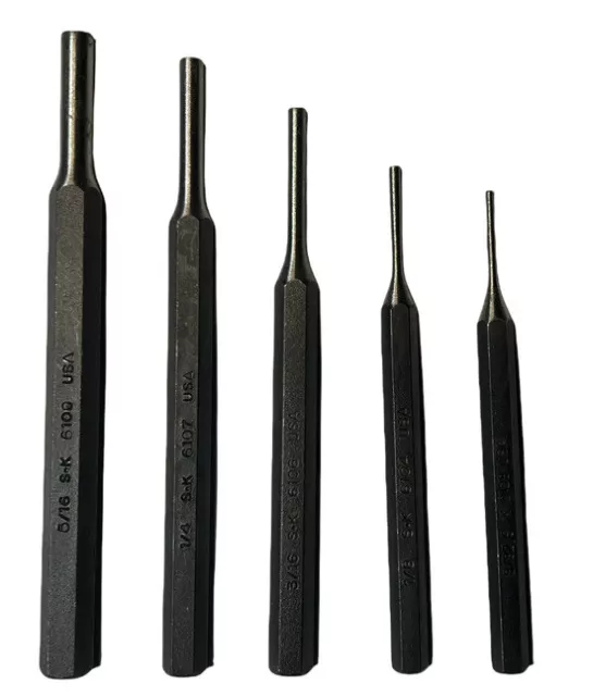 SK Tools 5/16”, 1/4”, 3/16”, 1/8”, 3/32” Hexagon Punch Set