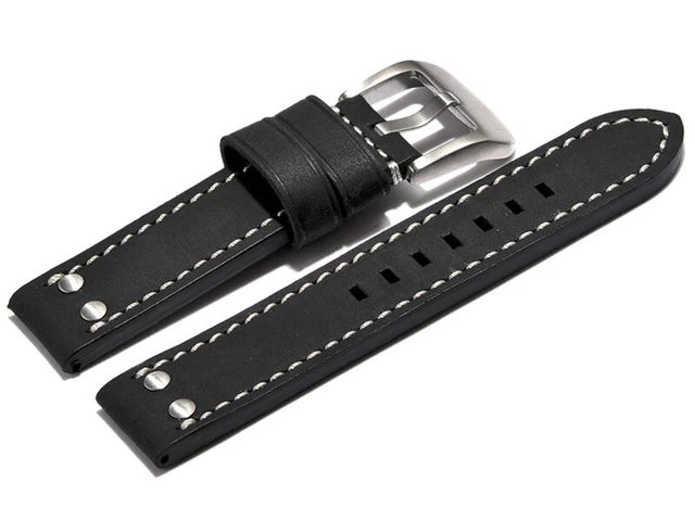 Bracelet De Montre Silicone Vague Noir - Plusieurs Largeurs - Neuf Avec étiquettes