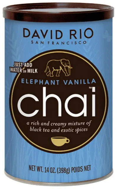 (39,67€/kg) David Rio Elephant Vanilla Chai Latte, 398 g Dose, Pulver, Tee, USA