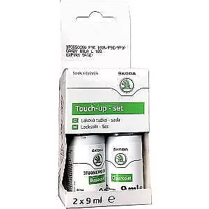 SKODA Business Grey Metallic Touch Up Paint Set Genuine 000050300AF7M