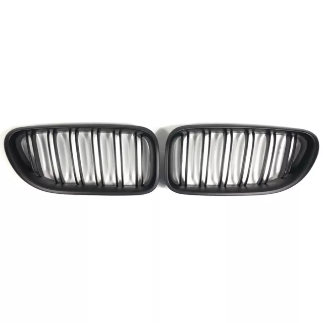 Car Double Line Matte Black Front Center Grille For 11-17 BMW 6 Series F12 F06