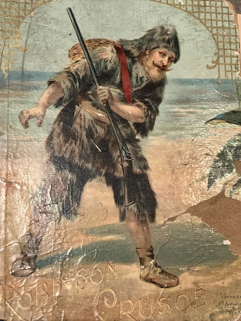 RARE VINTAGE ROBINSON CRUSOE by Daniel Defoe - McLoughlin Bros. GC ...