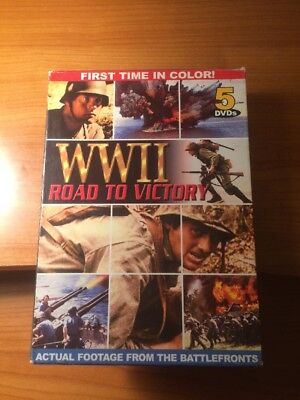 WWII: Road To Victory (DVD, 5 DISCS) First time in color, Actual Footage...shelf