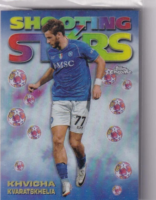 Carte Refractor Khvicha Kvaratskhelia Topps Chrome UEFA Euro 2024 #134