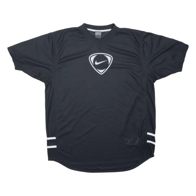 T-shirt Nike nera collo a V manica corta uomo XL