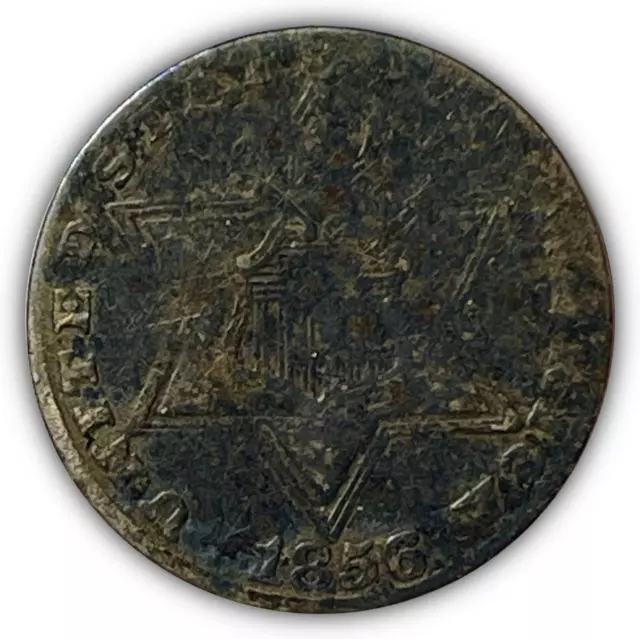 1856 Three Cent Silver Trime Fine F Coin #5174