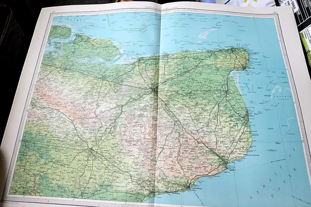 CANTERBURY MAP PLATE 28 BARTHOLOMEW'S SURVEY ATLAS OF ENGLAND WALES 1939 Kent