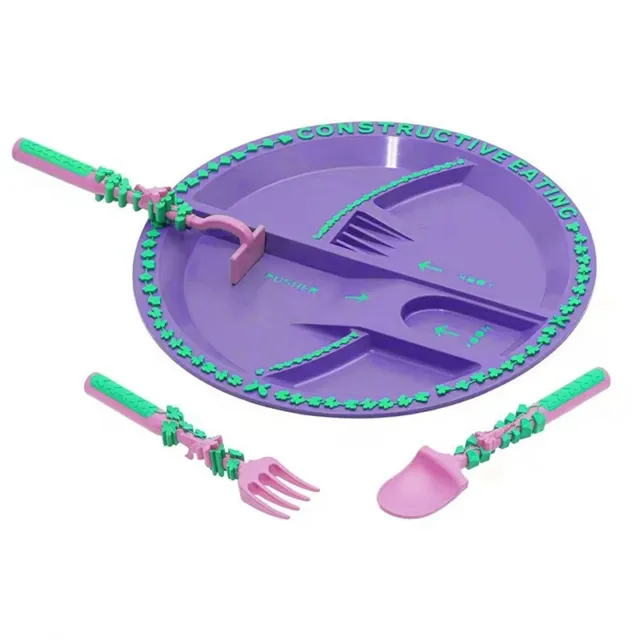 Platos y utensilios de mesa para niños ConstructiveEating de jardín de hadas1171