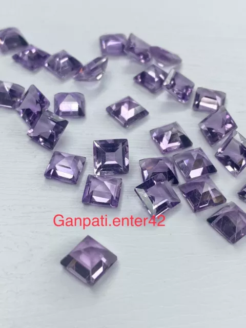 Natürlich Rosa Amethyst Facettiert Quadrat Schliff 3x3 MM Kalibriert Größe Lose