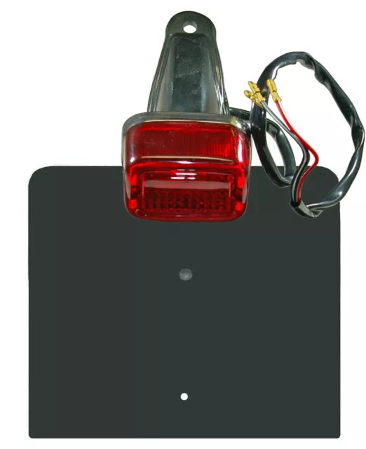 Universal rear light complete (trail-trials)with rubber mudflap/number plate 12v