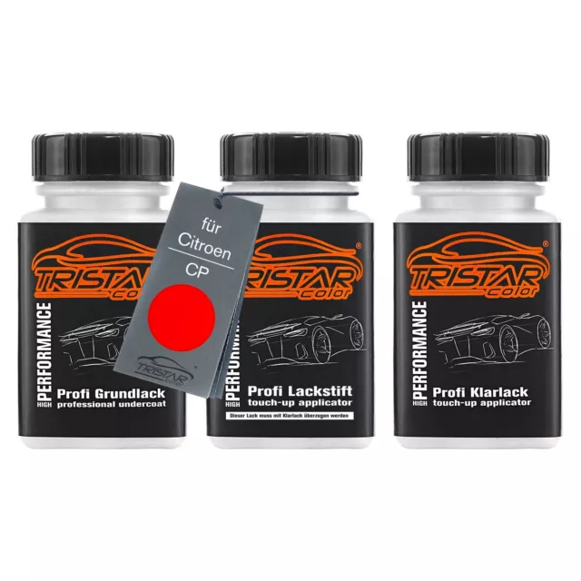 Autolack Lackstift Set für Citroen CP Orange Grund Basis Klarlack je 50ml