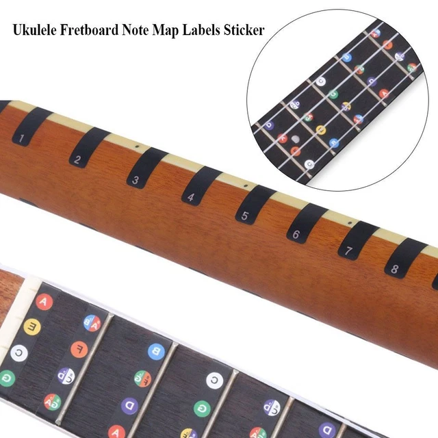 NOTE MAP FINGERBOARD Frets Decals Ukulele Labels Sticker Guitar