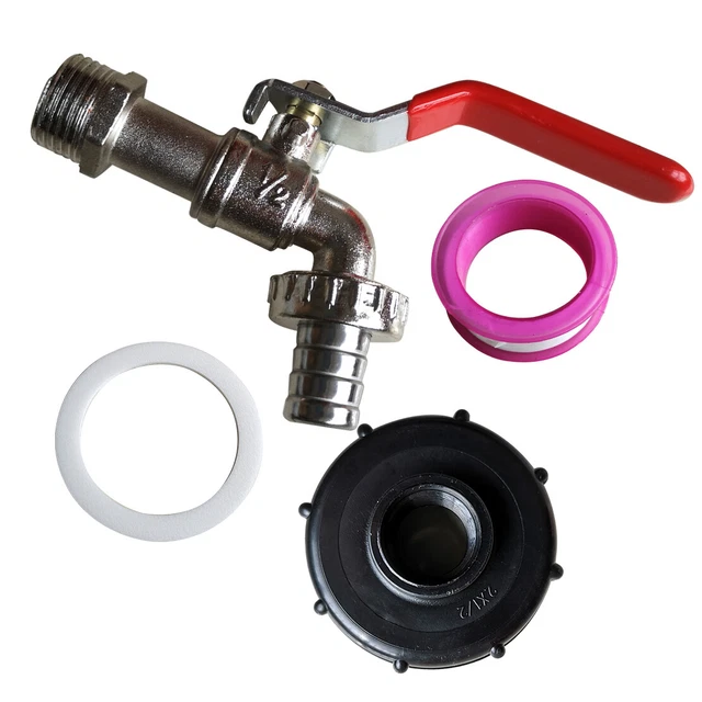 IBC TOTE TANK Valve Drain Adapter 1/2" GardenHose Faucet Water