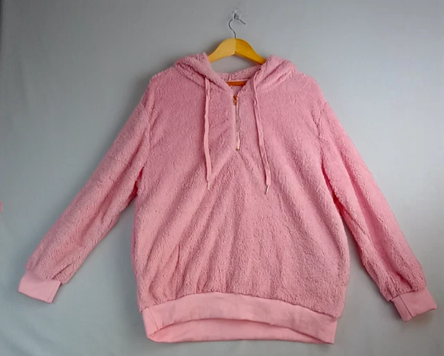 Womens Warm Teddy Bear Fleece Hoodie Ladies Jumper Hooded Pullover Sweatshirt UK