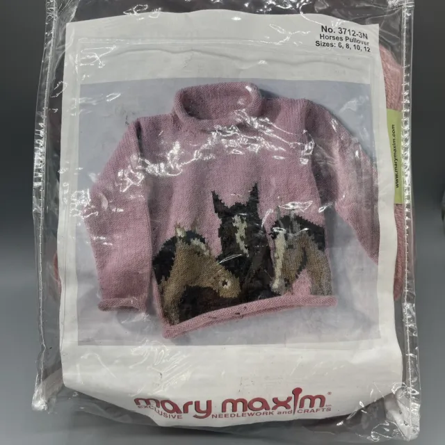 No. de agujas y artesanías Mary Maxim Suéter suéter de ganchillo 3712-3N para caballos