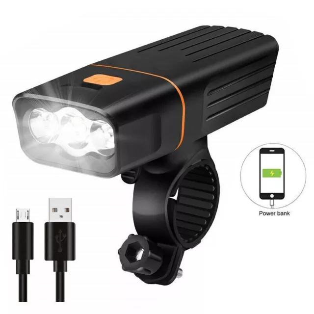 LED Akku Fahrrad Beleuchtung 20000LUX Licht Lampe Scheinwerfer USB aufladbar