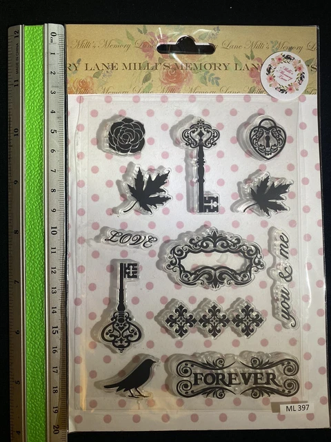 Silicone Stamp Key Vintage Cute Butterfly Quality Clear Birthday Scrapbook Gift