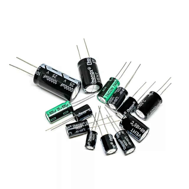 Radial Electrolytic Capacitor 1uF 10uF 47uF 100uF 220uF Voltage 16V 25V 50V