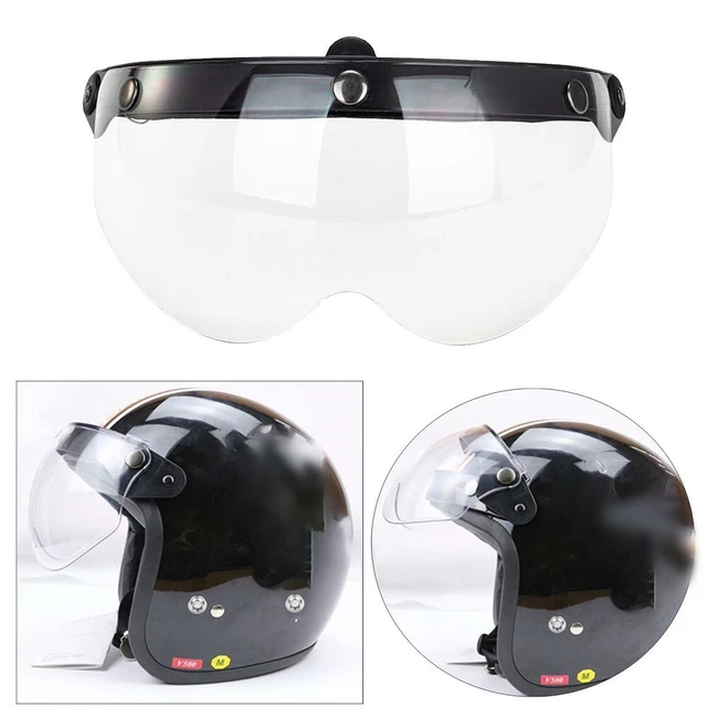Flip Up Down Visor Lens /For 3-Snap Motorcycle/Helmets Open Face Clear