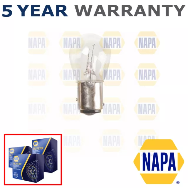 NAPA Front Rear 10x Stop + Tail Light Bulbs 380 12V 21/5W Fits Ford Vauxhall