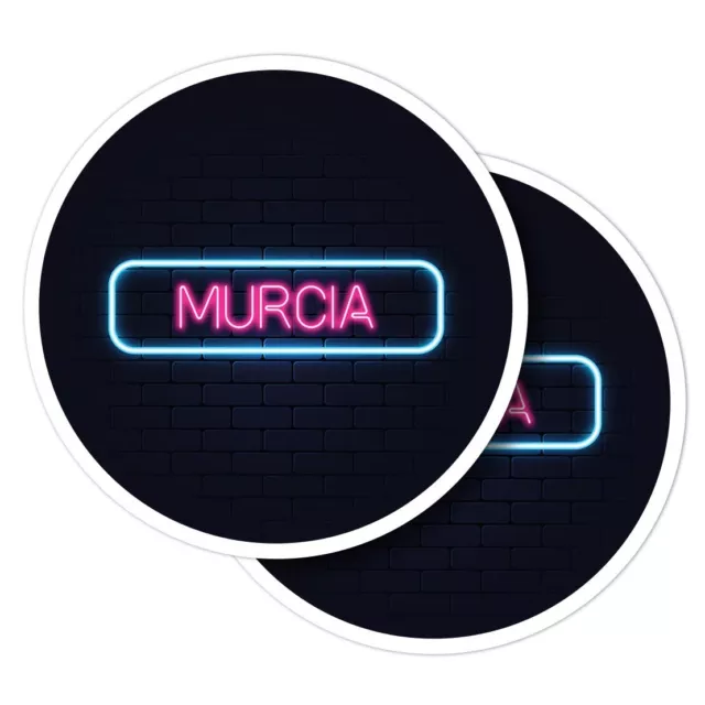 2x Vinyl Stickers Neon Sign Design Murcia City Spain #350057