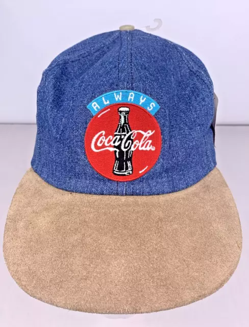 Vintage Always Coca-Cola Denim Velvet Brim Blue Snapback Hat NWT Louisville