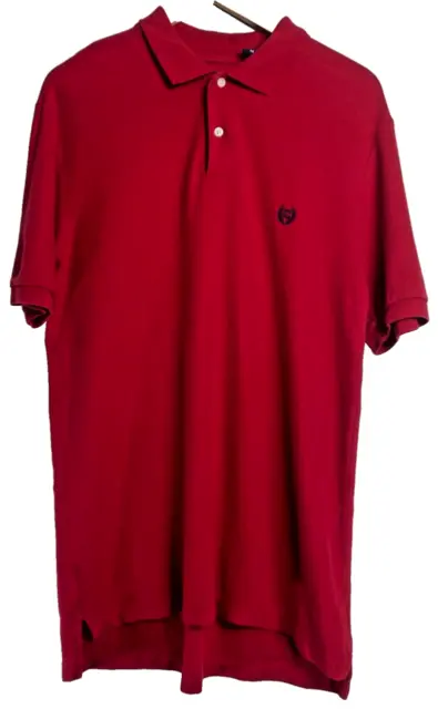Ralph Lauren Chaps Mens Cotton Short Sleeve Red Polo Shirt Size Medium