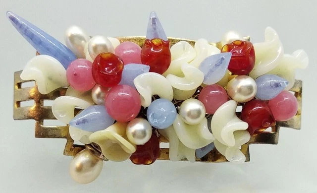 Rare Broche Ancienne Française, Métal Et Pierre, Vintage Jewellery