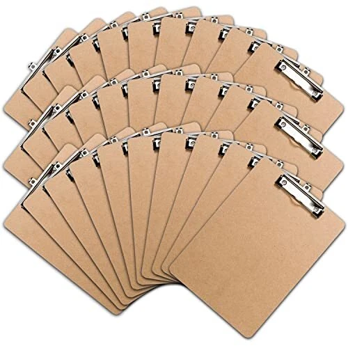 Clipboards with Low Profile Clip (Set of 30) - Wood C...