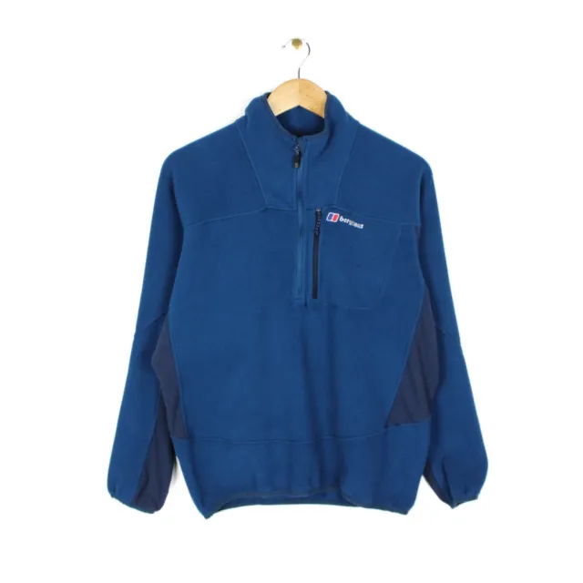 Berghaus 1/4 Zip Fleece Jumper Hiking Walking Blue Sweatshirt Mens Size M