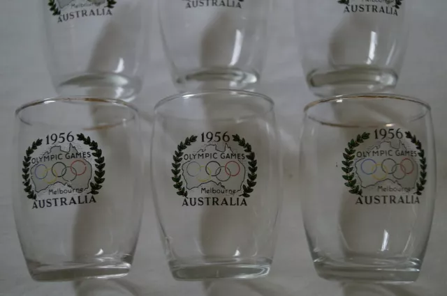 Olympic Games Collectable - Set of 6 -1956 Melbourne Official Logo Olympic Glass 3