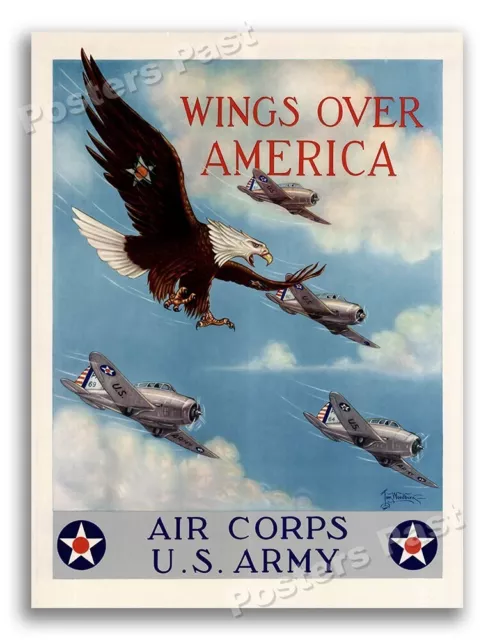 1939 “Wings Over America” Iconic WW2 Air Corps Poster - 11x14