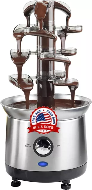 Máquina De Chocolate Fondue Fuente Eléctrica Para Cocinar Dulce Hogar Fiesta NUEVO