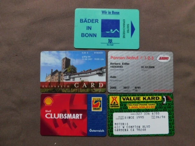 5 Magnetic kaarten ( No Phonecards ) used