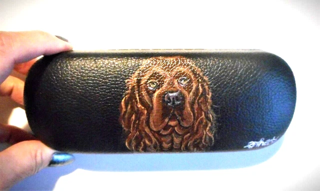 Sussex Spaniel Dog Eyeglass Glasses Spectacles Hard Case Hand Painted