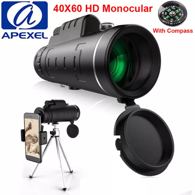 APEXEL Day/Night Vision Monocular 40-60X Telephoto Zoom Lens for iPhone Android