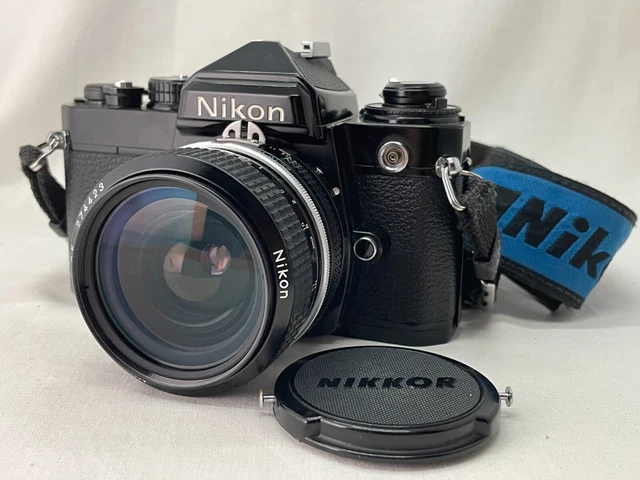[Near Mint] Nikon FE Black 35mm SLR Film Camera w/ Ai Nikkor 28mm f3.5 JPN #528