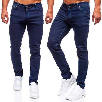 Tempo libero Pantaloni Denim Jeans Pantaloni Clubwear Classic Slim Fit Casual da Uomo BOLF motivo 