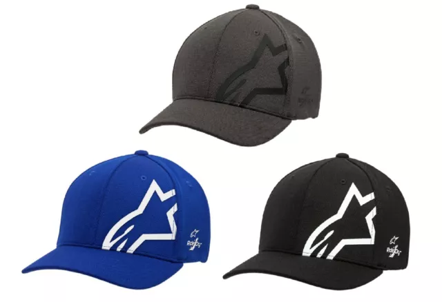 New Alpinestars Corp Shift Sonic Tech Hat Cap Adult Mens Black Charcoal Blue