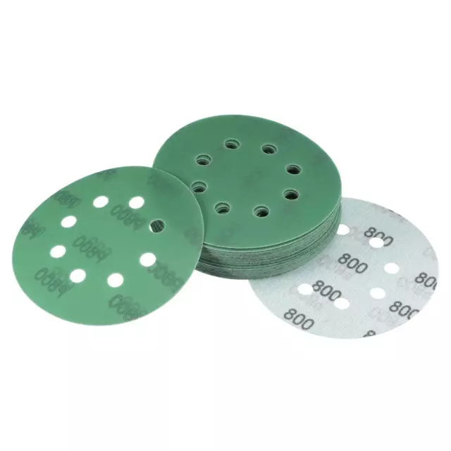 Pellicule Verte Disque Ponçage 800 Grains 8 trous Aluminium Crochet 25Pcs