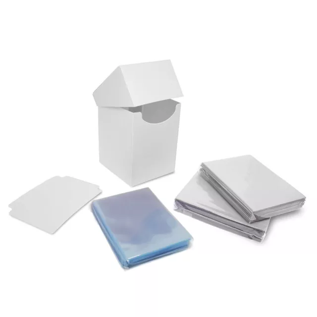 BCW Card Combo Deck Box 100 Guards + Inner Sleeves 64x89mm Acid Free Pack Gray
