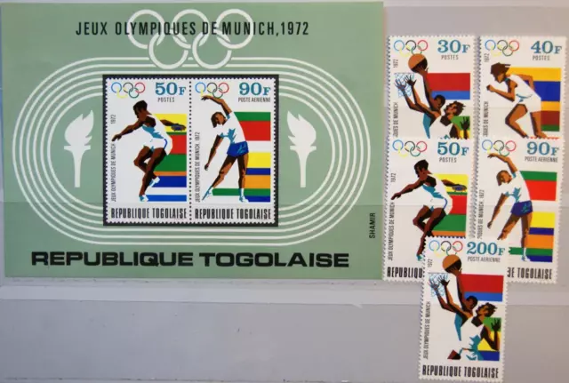 TOGO 1972 930-34 A Block 65 Olympia Olympics Munich München Basketball Sport **