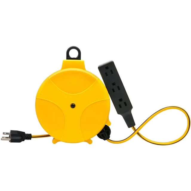 Carrete de extensión de cable retablo amarillo de 20 pies Designers Edge E315