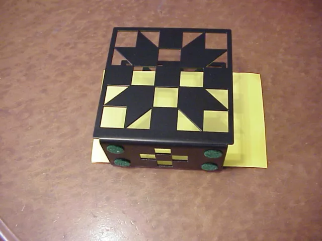 Black Sister's Choice - Barn Quilt Block Pattern Napkin Holder -11