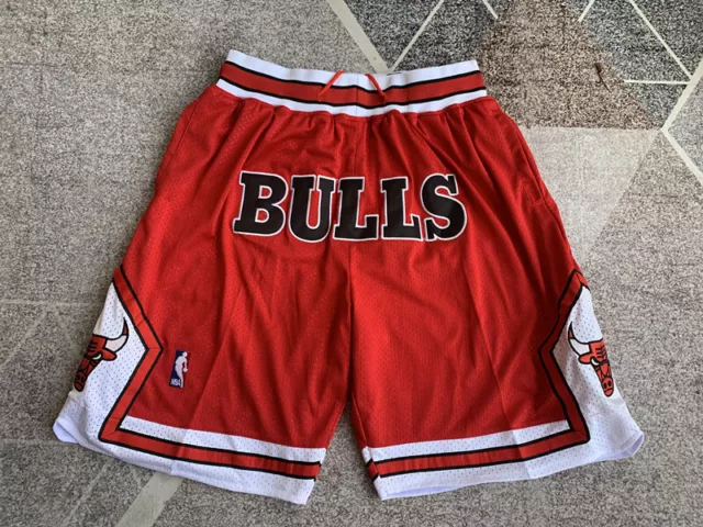 Chicago Bulls Basketball Shorts Stitched Vintage Red